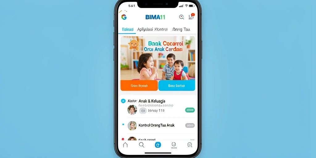 Tampilan antarmuka BIMA11 yang intuitif untuk kontrol orang tua.