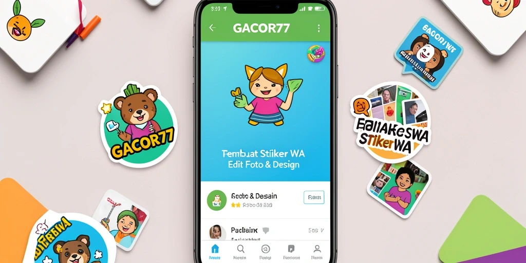 Antarmuka GACOR77 untuk membuat stiker WA yang mudah dan menarik.