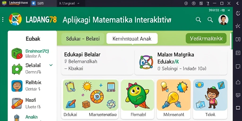 Tampilan menarik dan interaktif dari aplikasi Belajar Matematika.