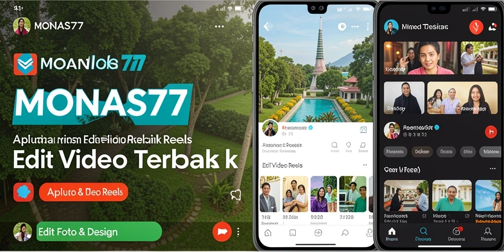 Antarmuka MONAS77 untuk pengeditan Video Reels yang menarik dan user-friendly.