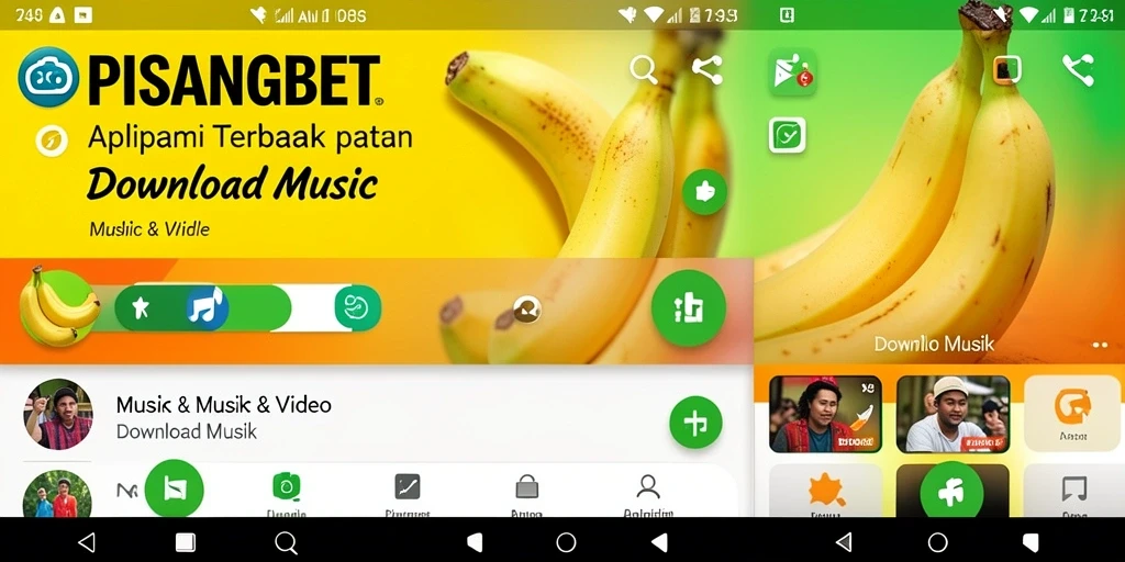 Antarmuka PISANGBET yang sederhana dan intuitif untuk Download Musik.