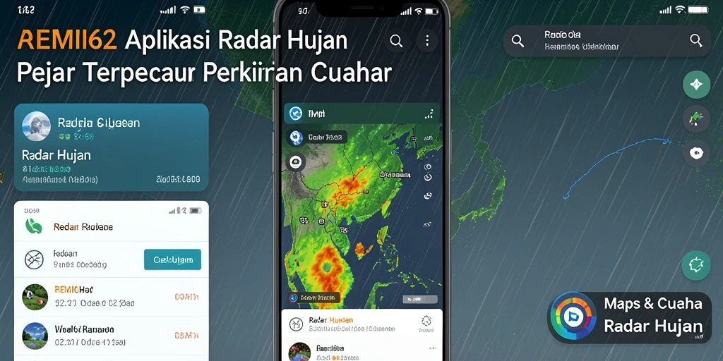 Tampilan antarmuka REMI62 yang menampilkan informasi radar hujan secara jelas.