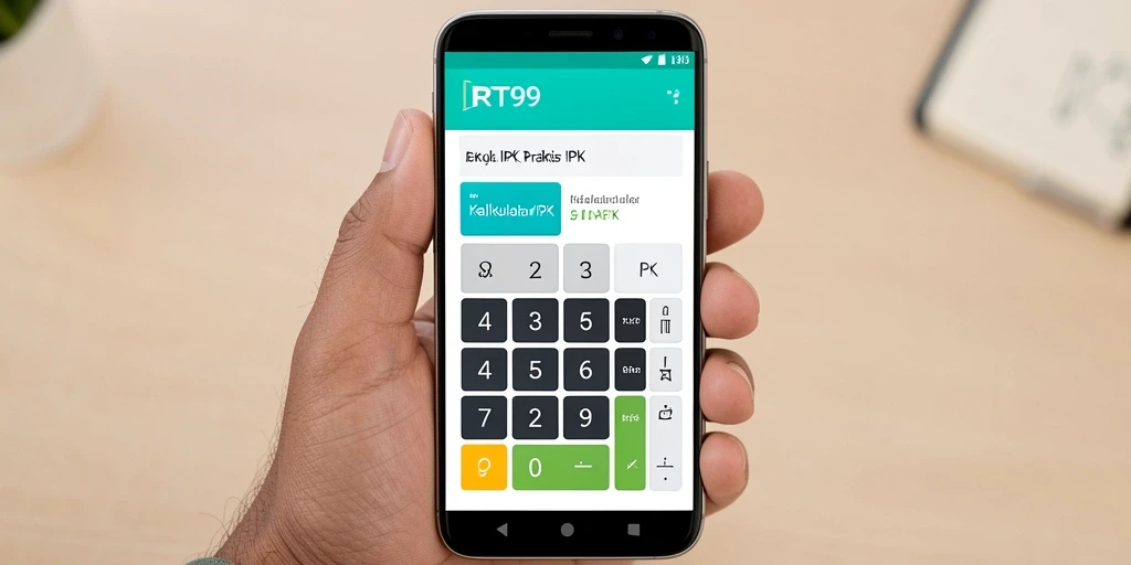 Antarmuka RT99 menampilkan kalkulator IPK yang praktis dan mudah digunakan.