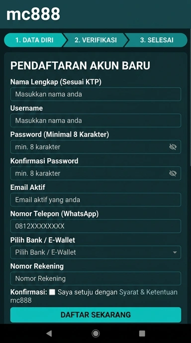 Cara Mudah Buat Akun Baru mc888